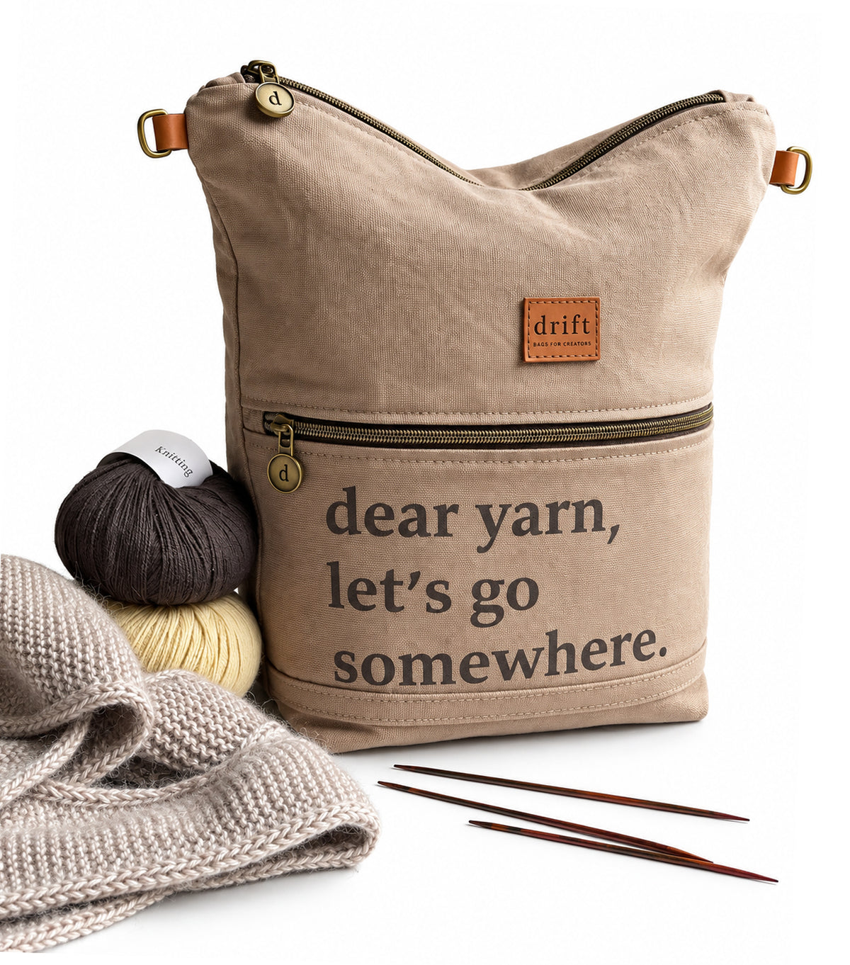 Dear Yarn Project Bag - Stone