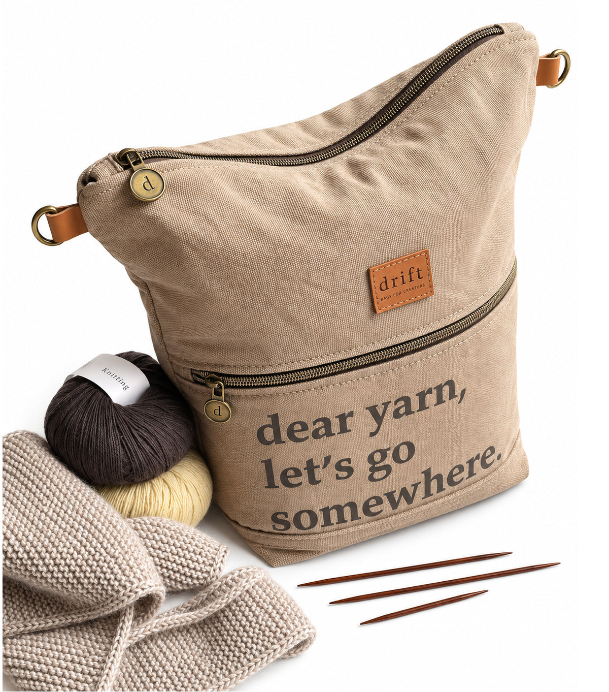 Dear Yarn Project Bag - Stone