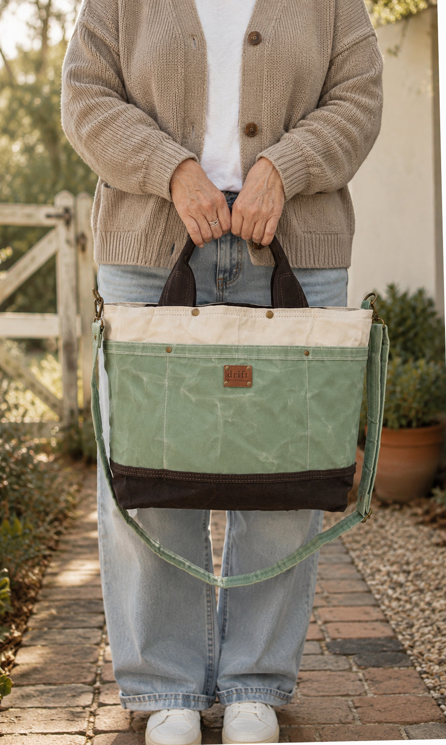 The Knitter's Carryall - Seamist/Bark - PRE ORDER - SEE DETAILS BELOW