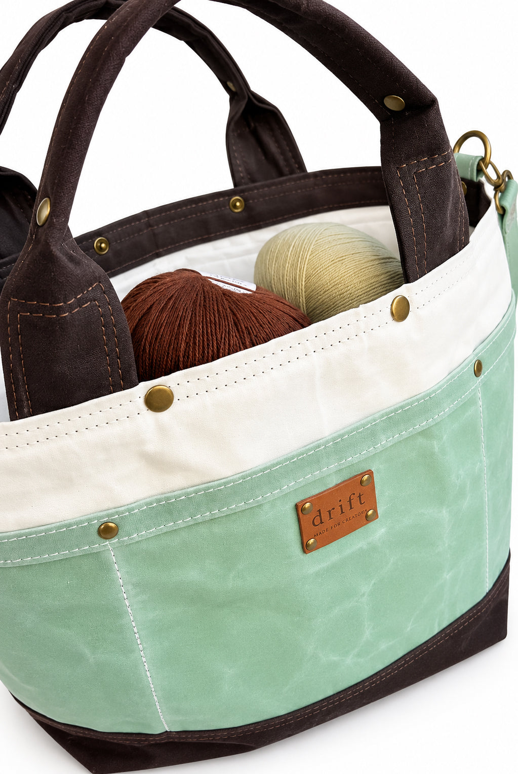The Knitter's Carryall - Seamist/Bark - PRE ORDER - SEE DETAILS BELOW