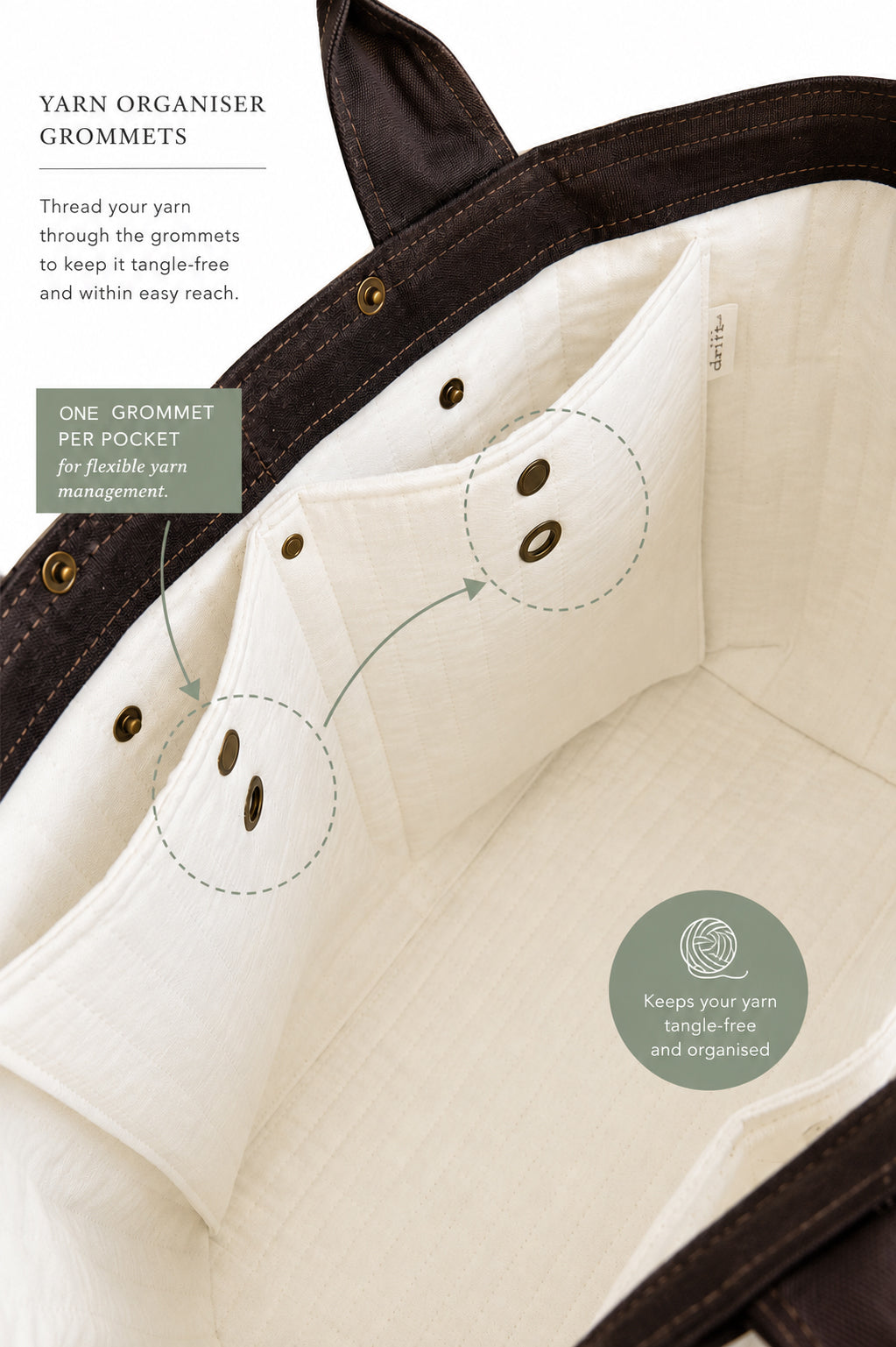 The Knitter's Carryall - Seamist/Bark - PRE ORDER - SEE DETAILS BELOW