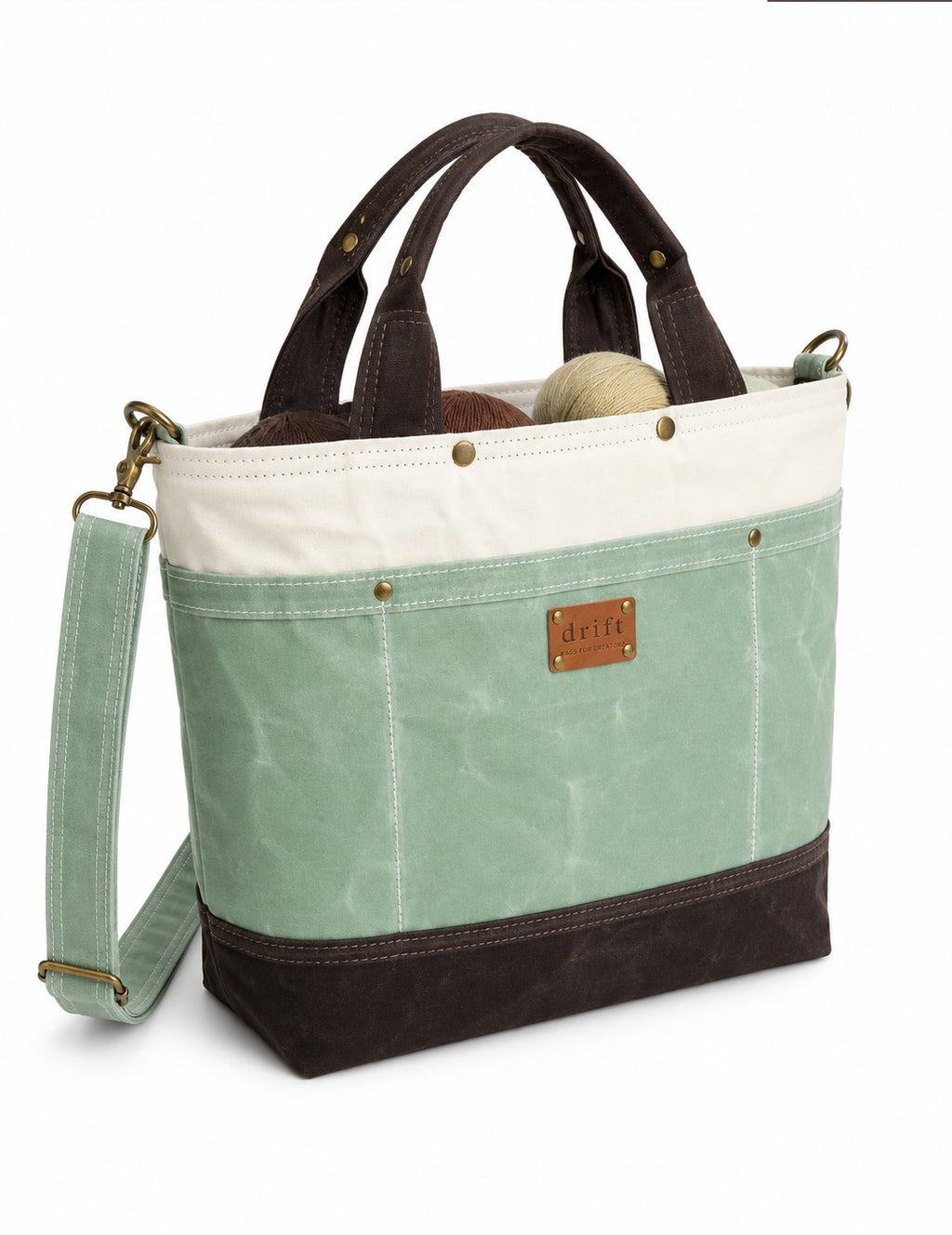 The Knitter's Carryall - Seamist/Bark - PRE ORDER - SEE DETAILS BELOW