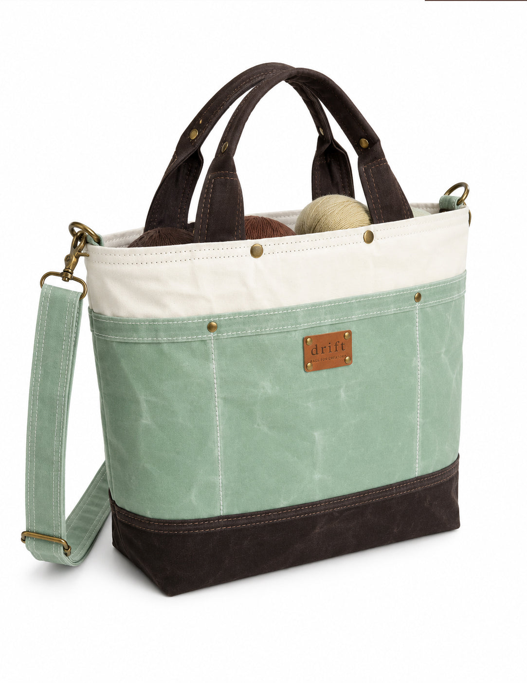 The Knitter's Carryall - Seamist/Bark - PRE ORDER - SEE DETAILS BELOW