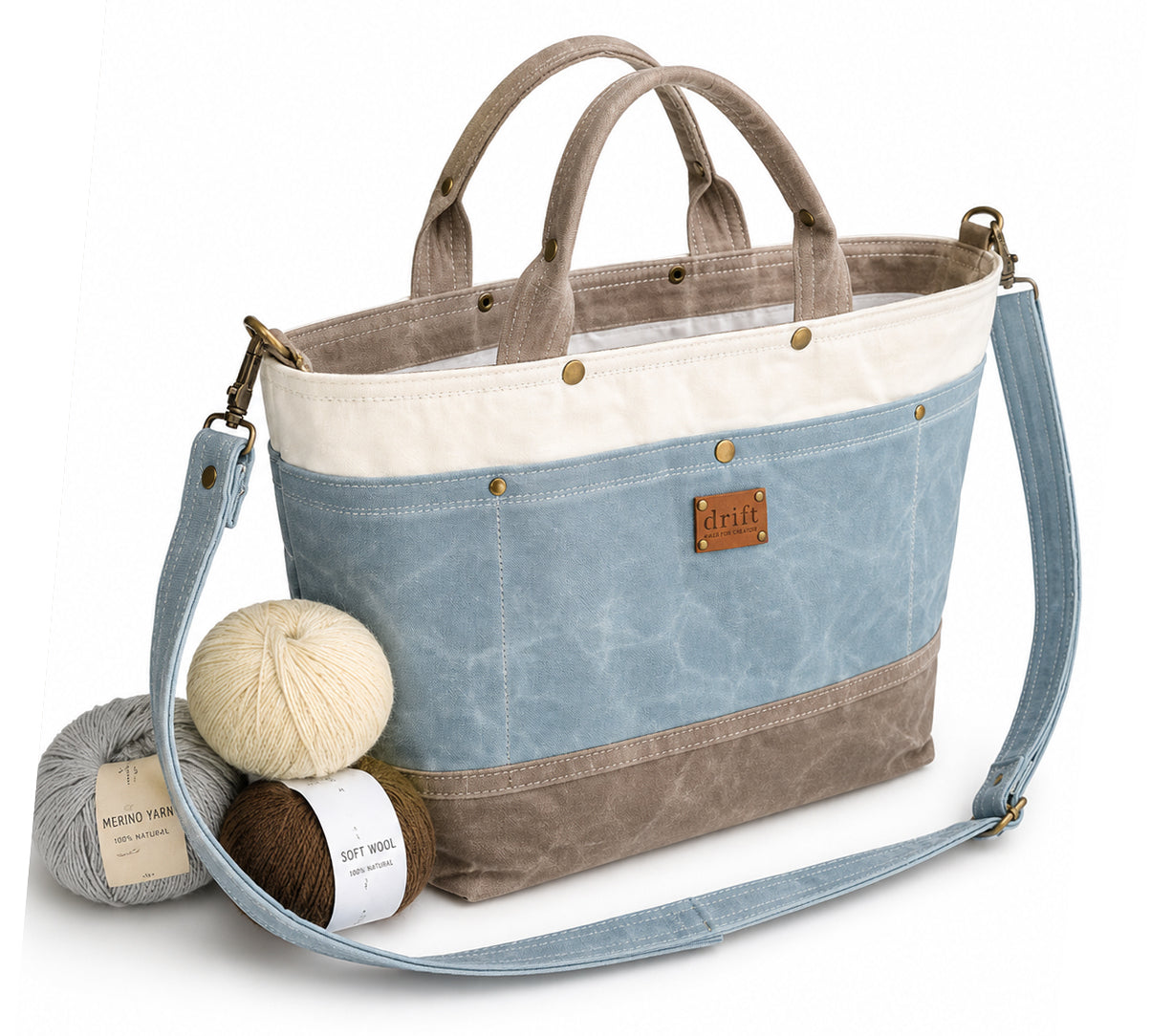 The Knitter's Carryall - Stone/Tide Pool