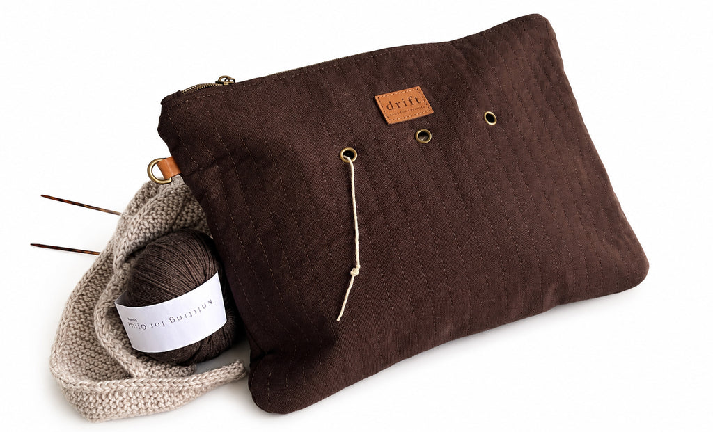 Knitting Organiser Pouch - Large - Bark