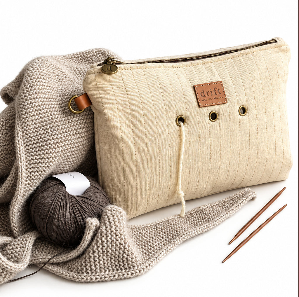 Knitting Organiser Pouch - Medium - Sandstone