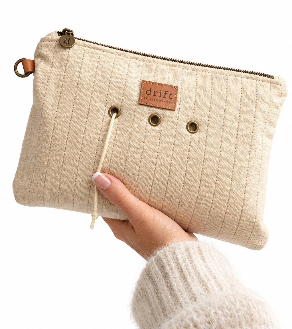 Knitting Organiser Pouch - Medium - Sandstone