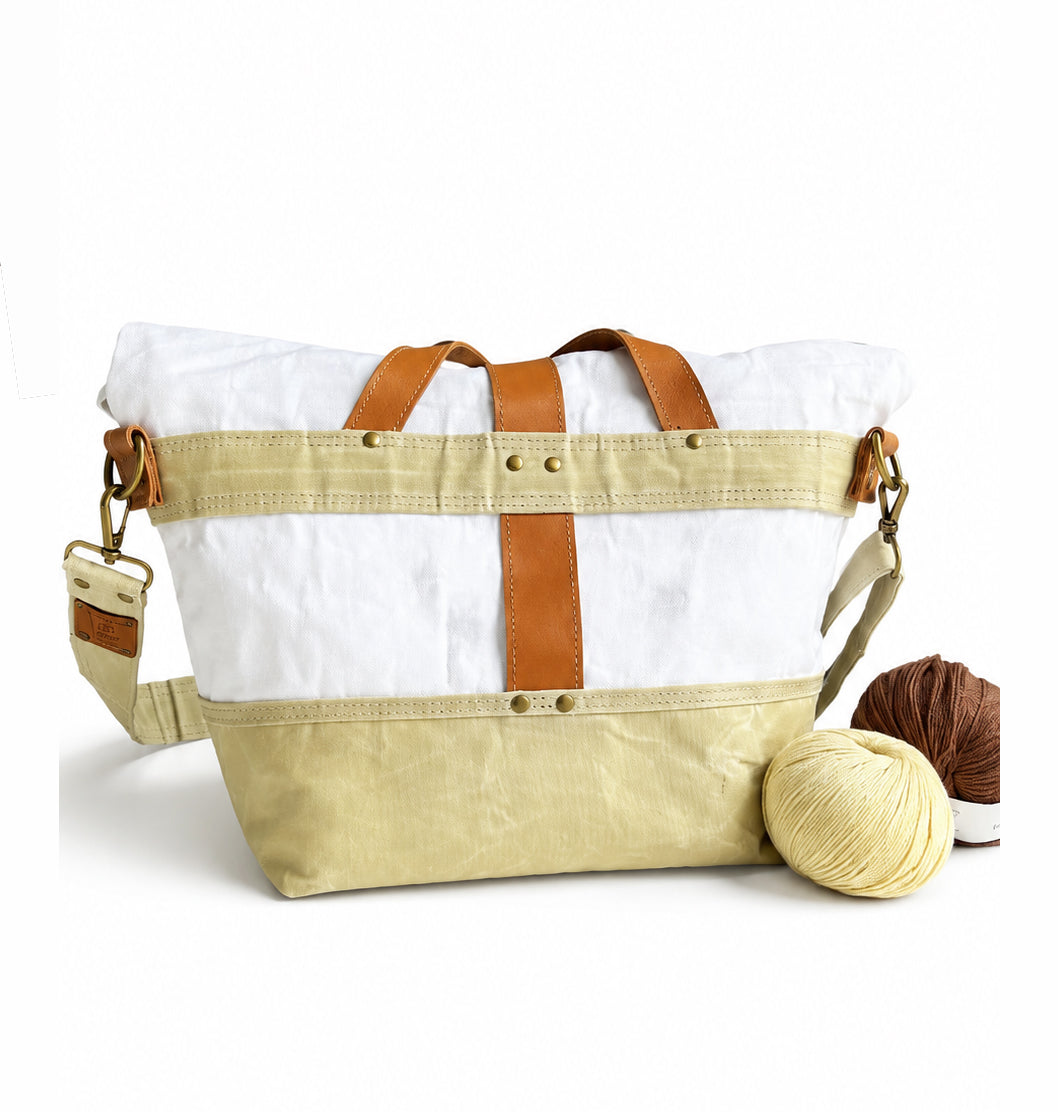 Maker's Rolltop Project Bag - Sage & Shell