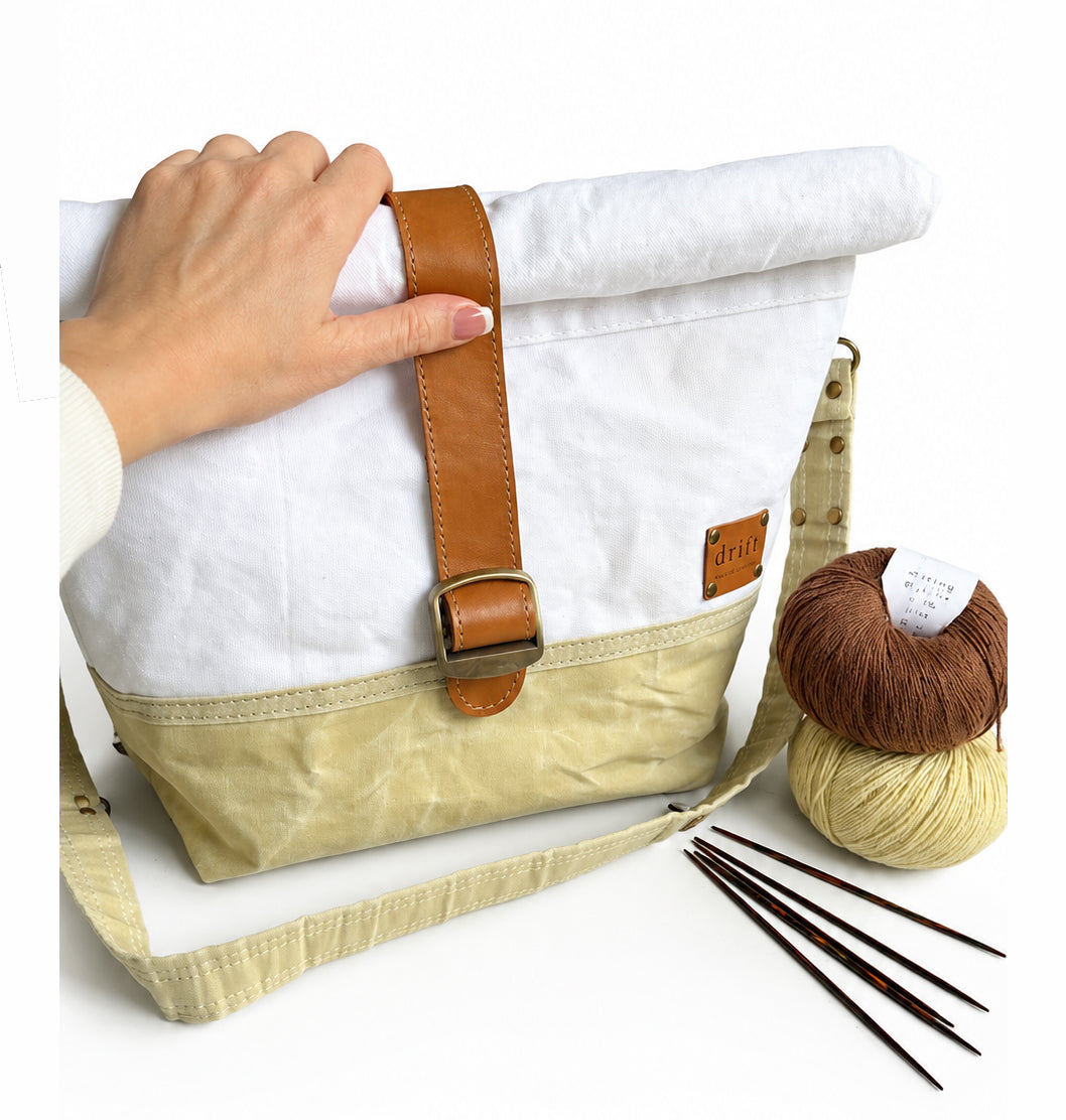 Maker's Rolltop Project Bag - Sage & Shell