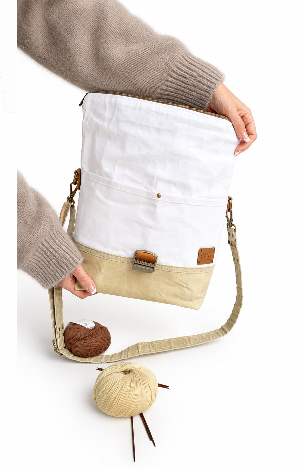 Maker's Rolltop Project Bag - Sage & Shell