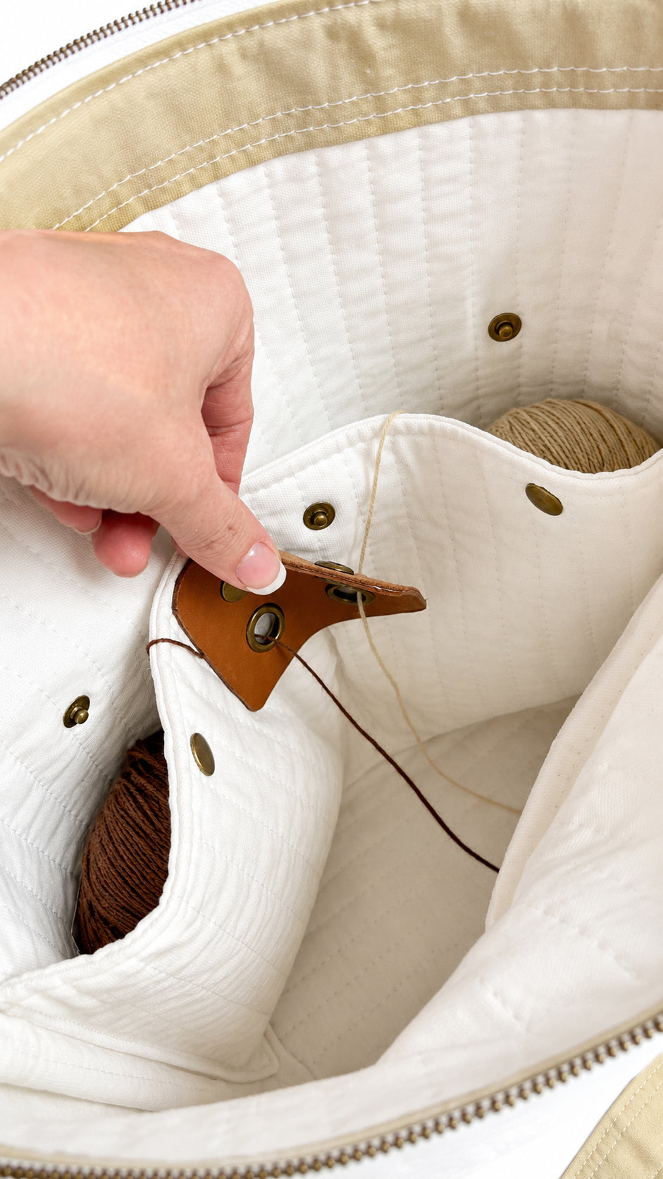 Maker's Rolltop Project Bag - Sage & Shell