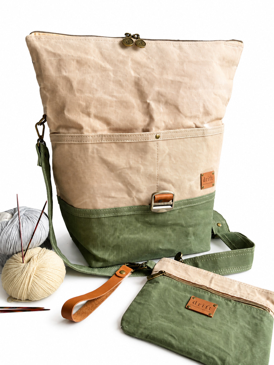 Maker's Rolltop Project Bag - Sandstone & River Gum