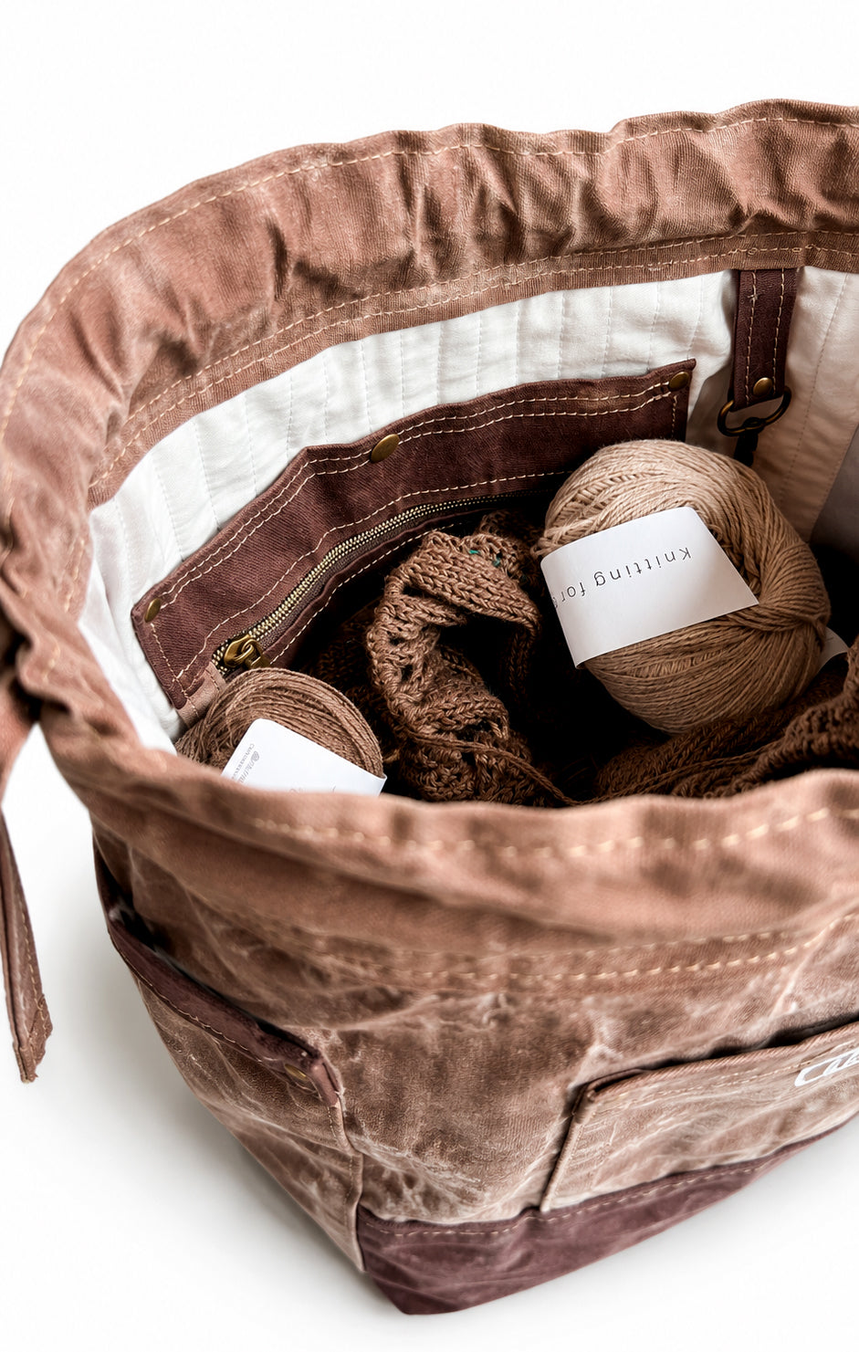 Medium Makers Project Bag - Bark & Chocolate *LIMITED EDITION*