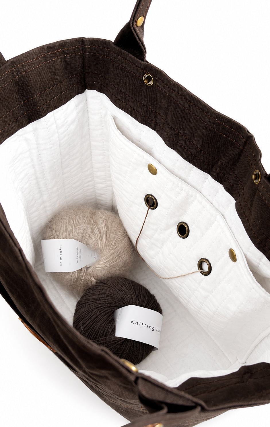 On The Go Knitter's Tote - Medium - Bark