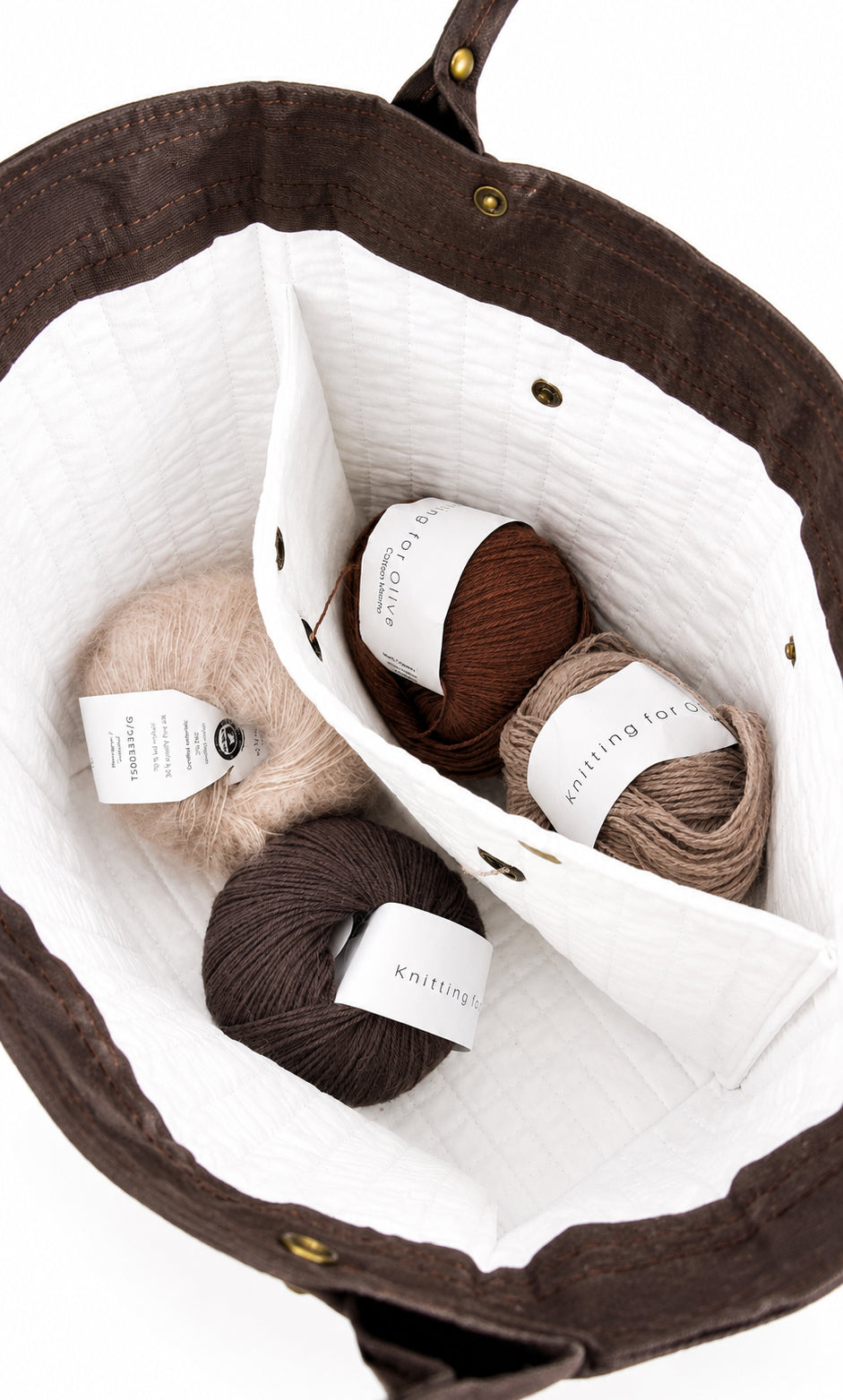 On The Go Knitter's Tote - Medium - Bark