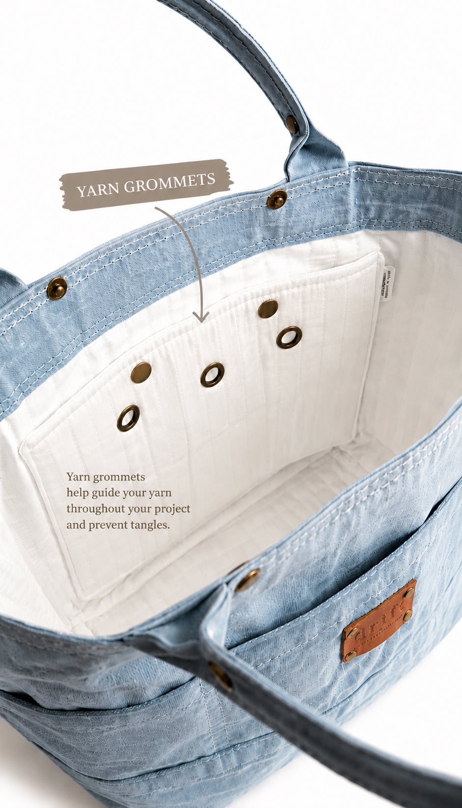 On The Go Knitter's Tote - Medium - Morning Tide