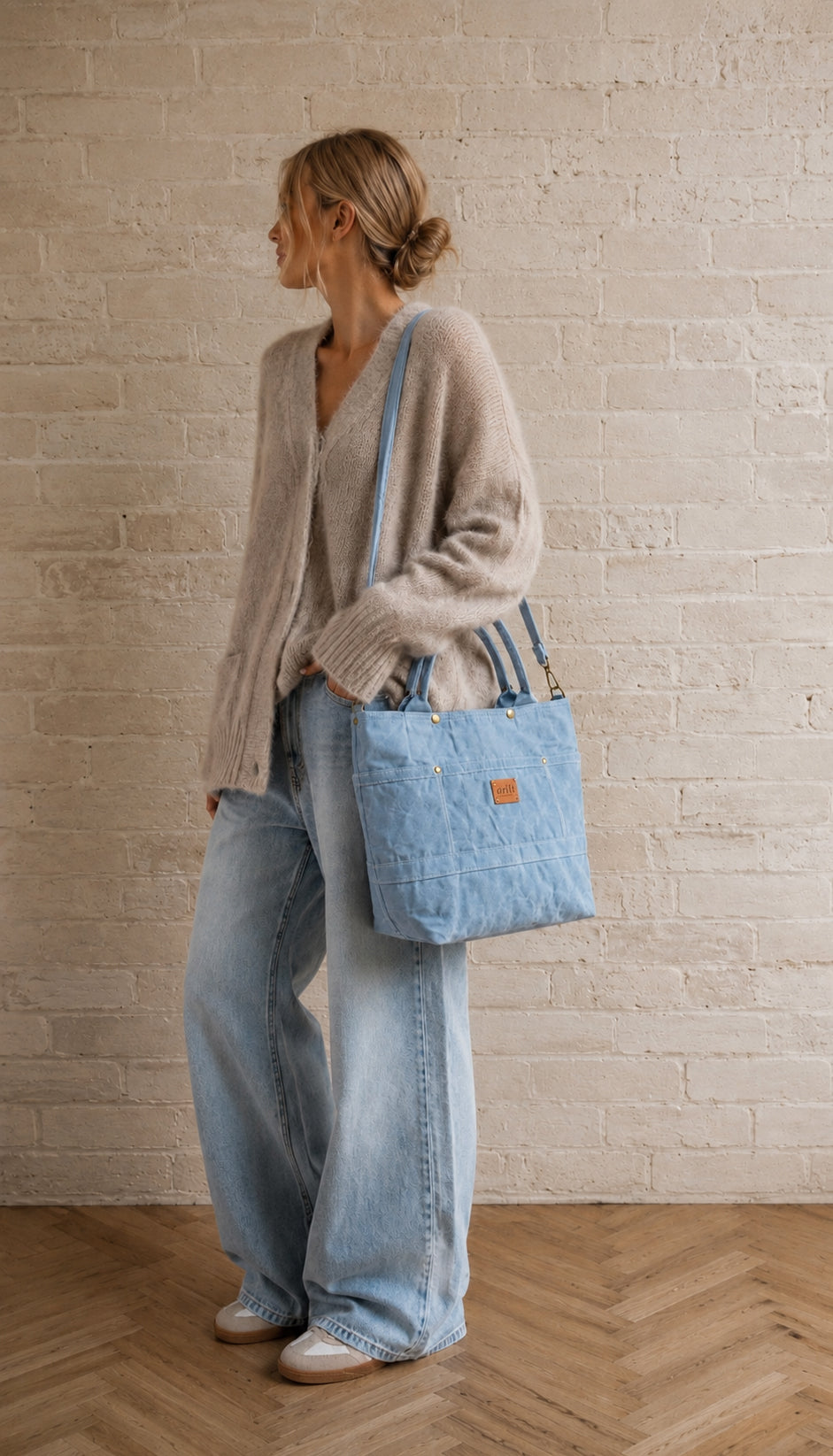On The Go Knitter's Tote - Medium - Morning Tide