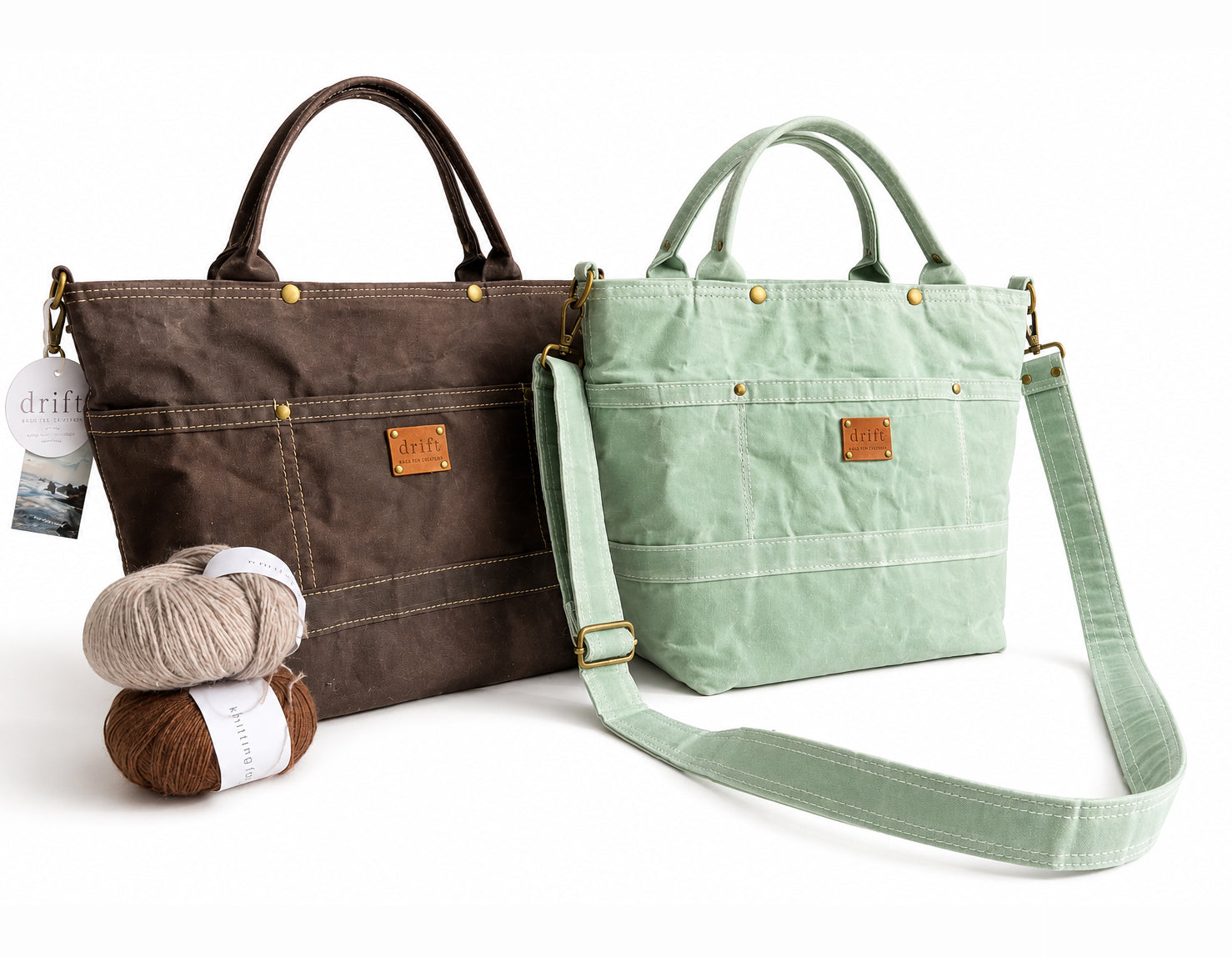 On The Go Knitter's Tote - Medium - Sea Mist