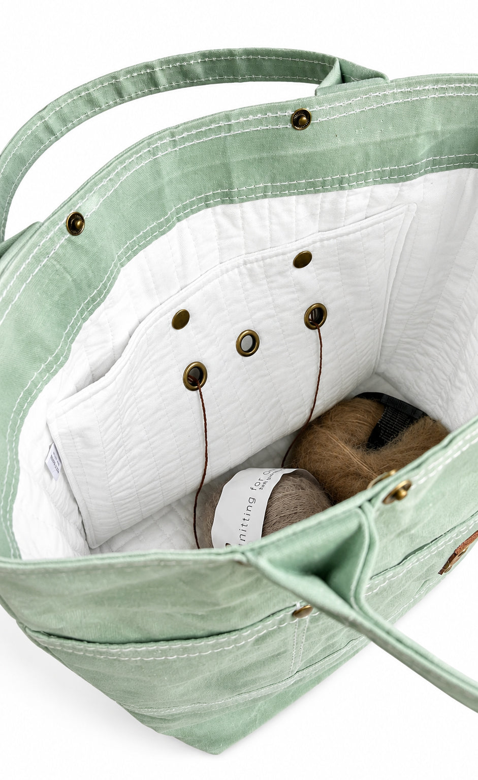 On The Go Knitter's Tote - Medium - Sea Mist