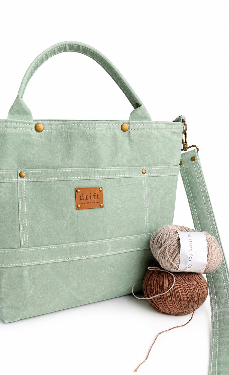 On The Go Knitter's Tote - Medium - Sea Mist