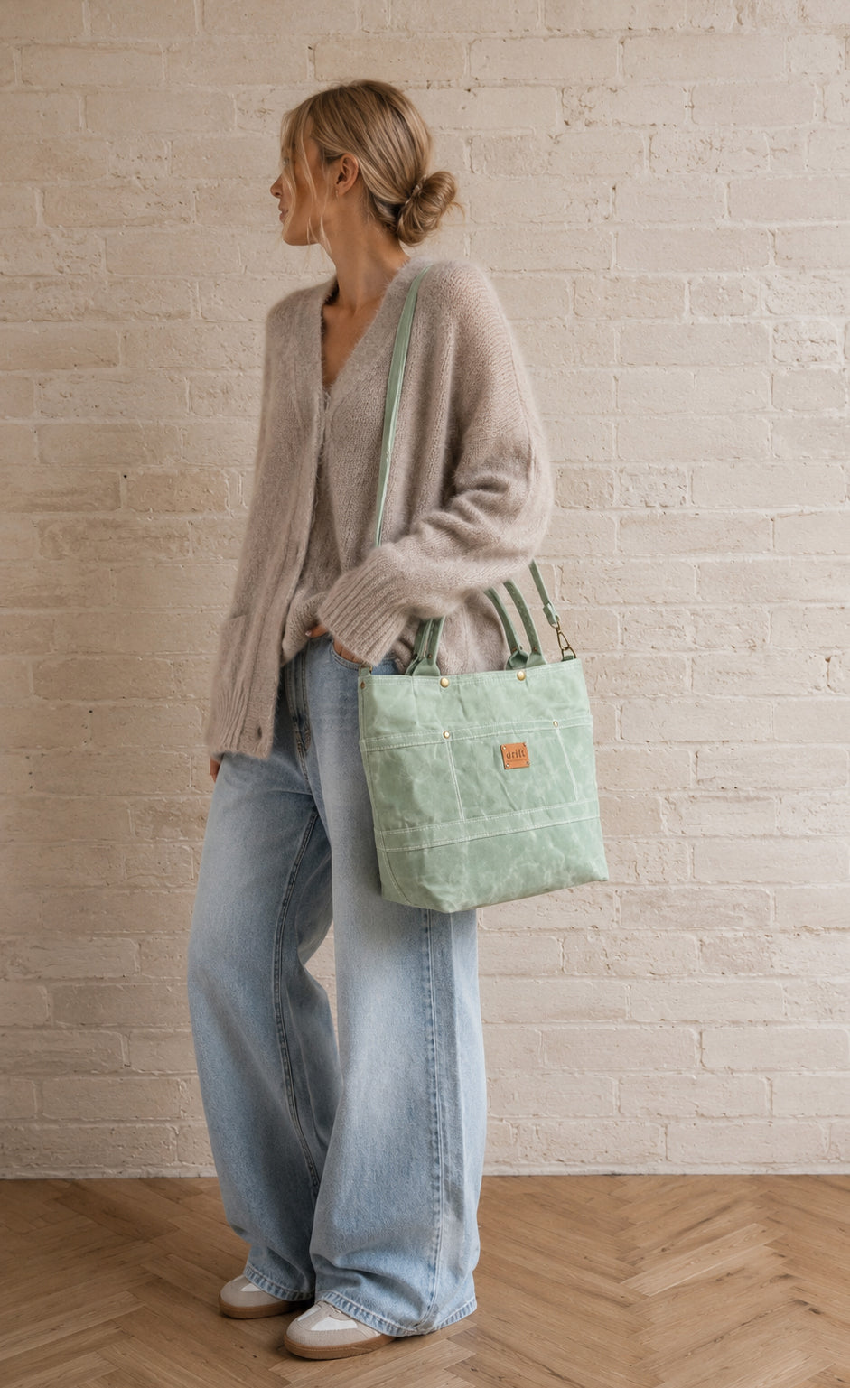 On The Go Knitter's Tote - Medium - Sea Mist
