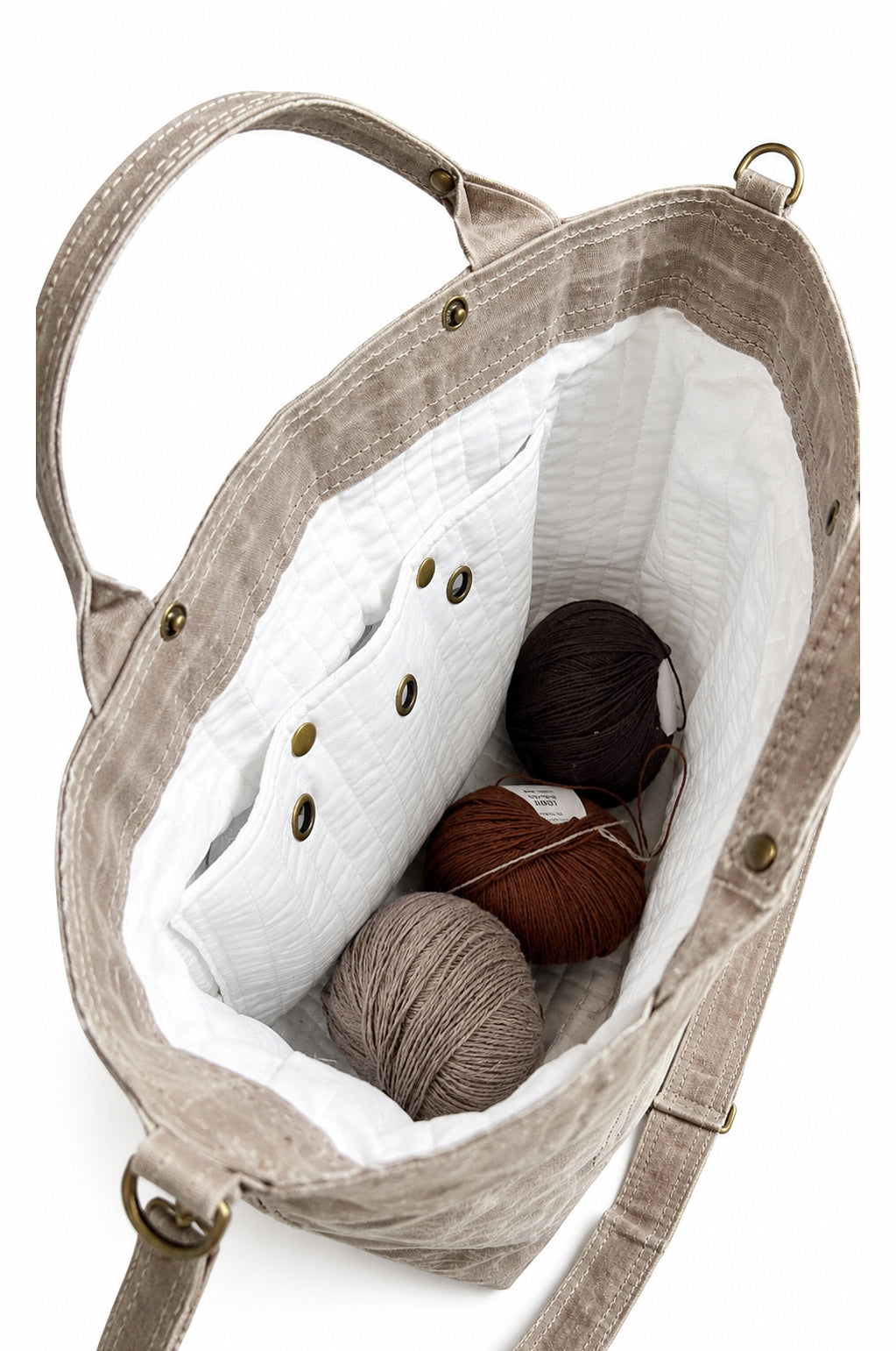 On The Go Knitter's Tote - Medium - Stone