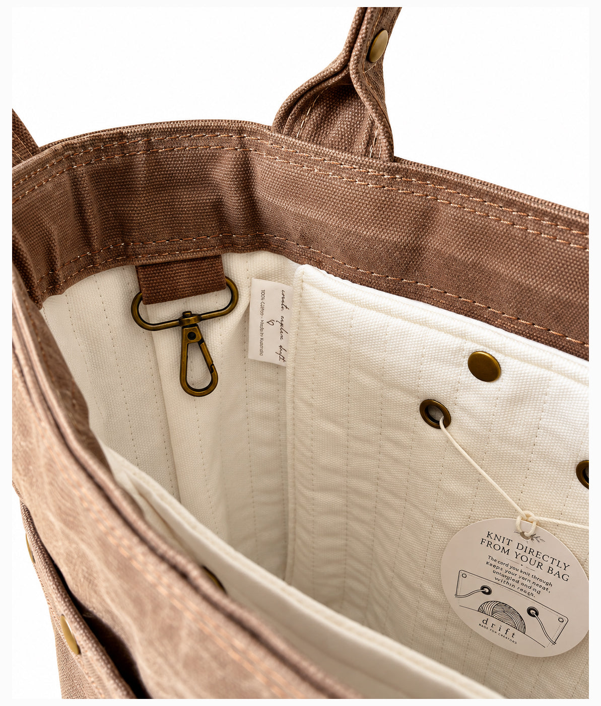 On The Go Knitter's Tote - Medium - Stone